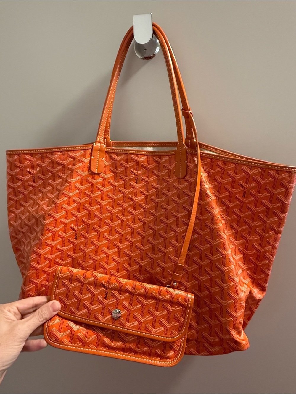 Goyard St. Louis PM Orange with Pouch with COA